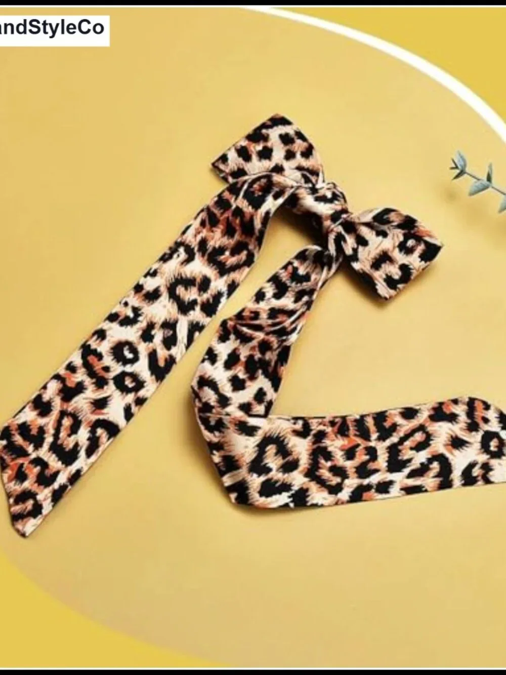 Leopard Print Satin Scarf - Silk Women's Neck Scarf, Hair Accessory